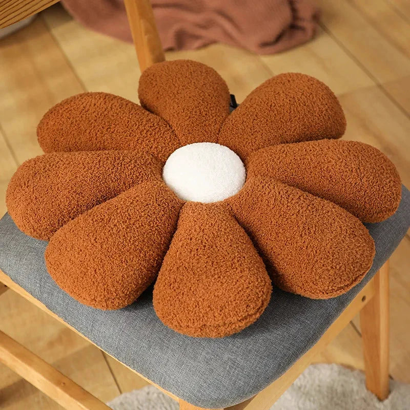 Boucle Plush Flower Cushion by Bowlift