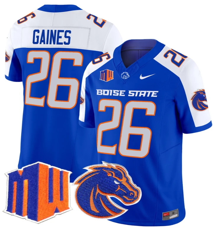 Sire Gaines Jersey #26 Boise State Broncos Vapor Limited College Football Stitched Royal Alternate by My Store