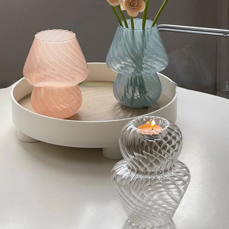 Nordic Stripy Glass Vase by Bowlift