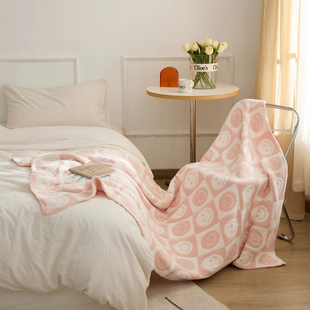 Smiley Checkered Blanket by Bowlift