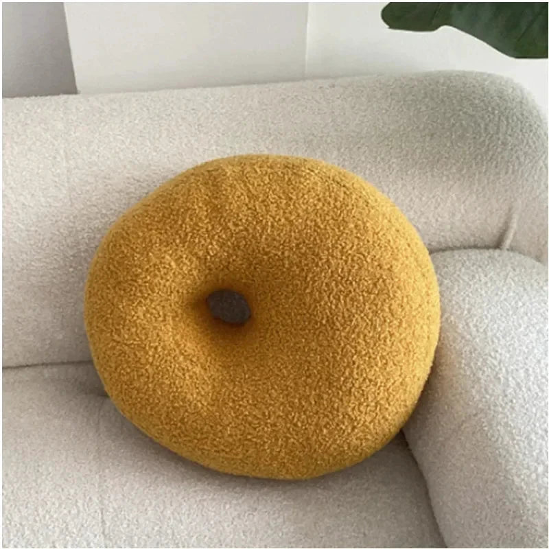 Nordic Bouclé Abstract Cushion – Minimalist Plush Pillow by Bowlift