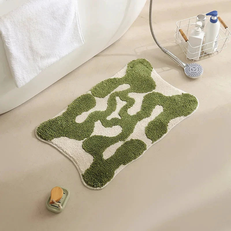 Abstract Grid Tufted Bath Mat by Bowlift