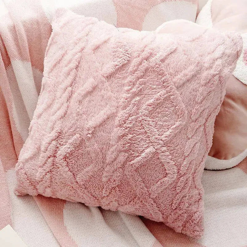 Pink Blossom Tufted Cushion Cover by Bowlift