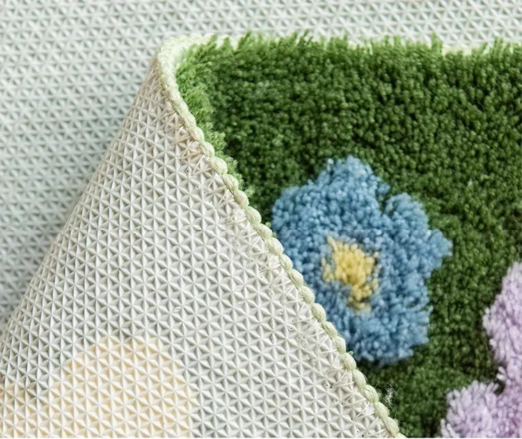 Moss and Floral Garden Rug by Bowlift