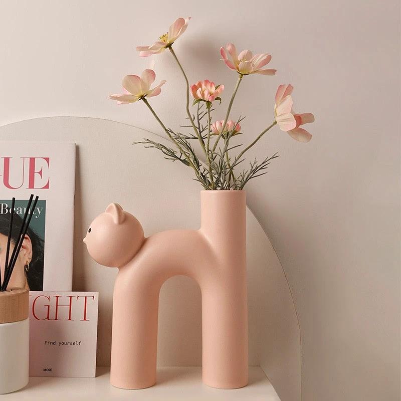 Ceramic Cat Vase by Bowlift