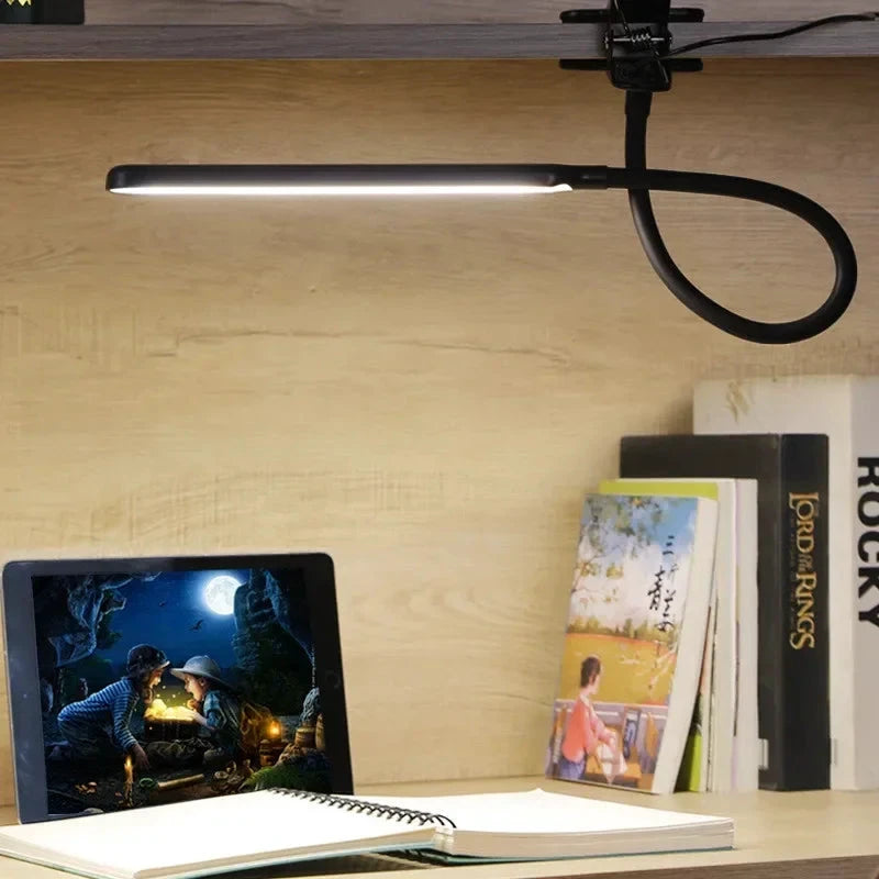 LED Clamp Light LumaFlex | 3 Light Colors & 10 Brightness Levels | USB Operation | Flexible Gooseneck | Eye-Friendly & Dimmable by BowLift
