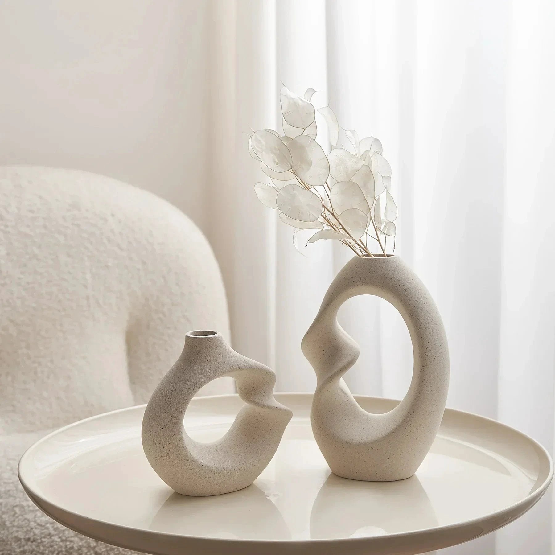 Modern Asymmetrical Sculptural Vase Set Bowlift by Bowlift