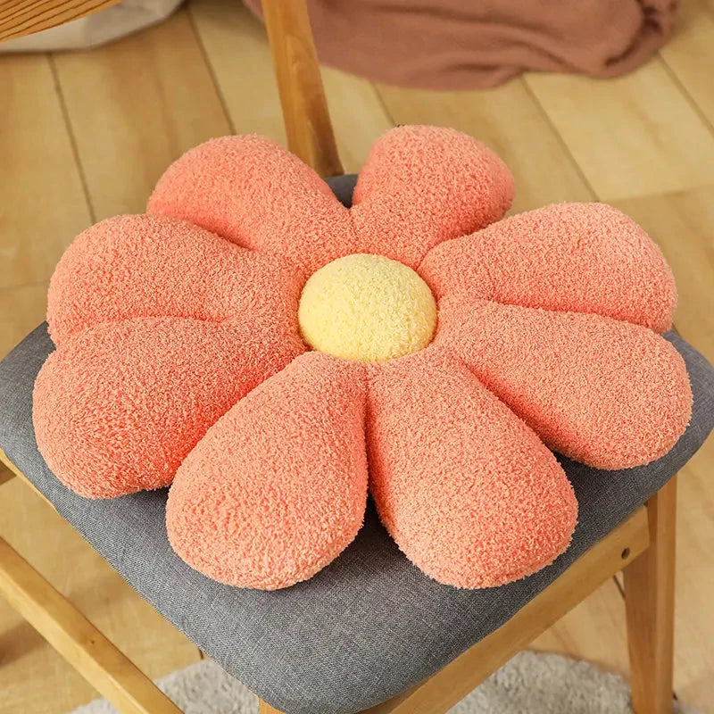 Boucle Plush Flower Cushion by Bowlift