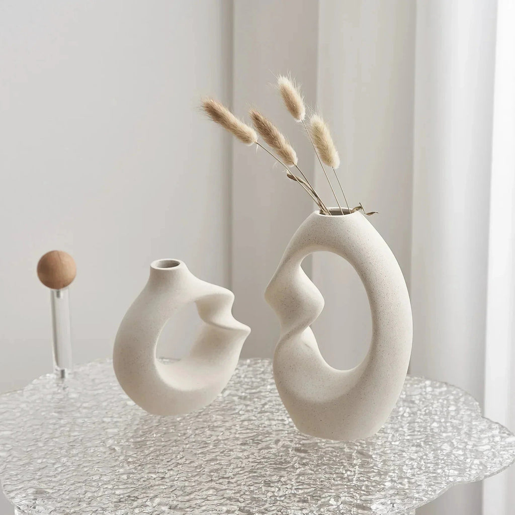 Modern Asymmetrical Sculptural Vase Set Bowlift by Bowlift