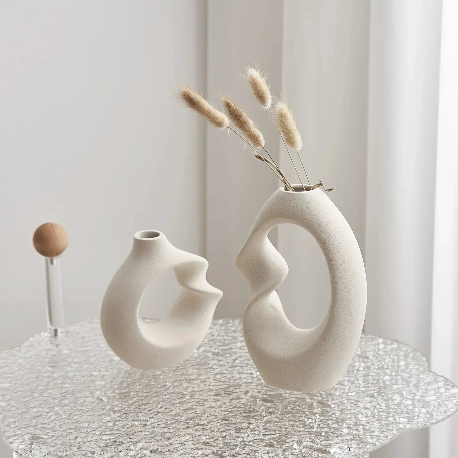Modern Asymmetrical Sculptural Vase Set Bowlift by Bowlift