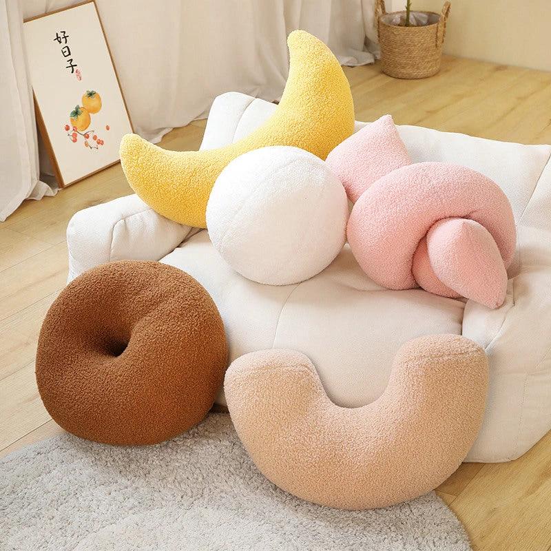 Plush Cushions - Doughnut, Globe, Arch and Knot by Bowlift