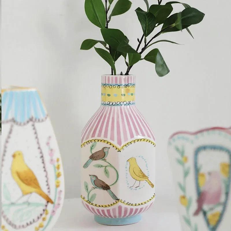 Vintage Illustration Ceramic Vase by Bowlift