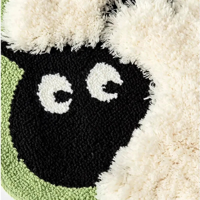 Fluffy Sheep Shaped Bedroom Bedside Rug by Bowlift