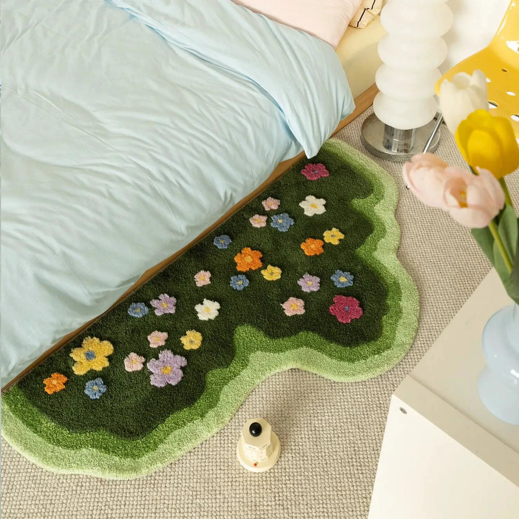 Moss and Floral Garden Rug by Bowlift