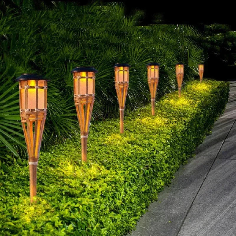 5-Piece Solar Torch Light Set – Flame Effect LED Garden Lights | Solar Powered & Weatherproof Outdoor Lighting by BowLift