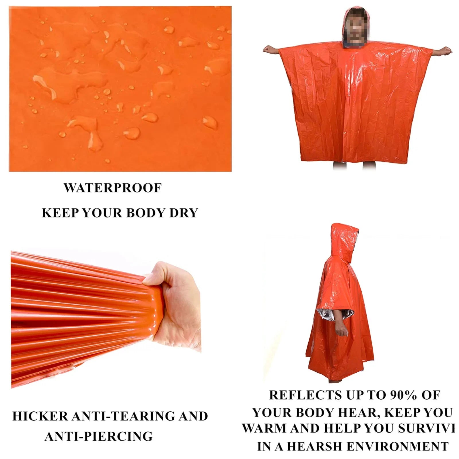 Foldable Rain Poncho – Protection against Weather & Wind by BowLift