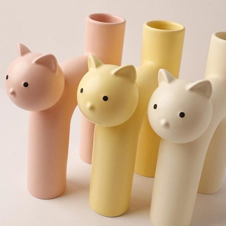 Ceramic Cat Vase by Bowlift