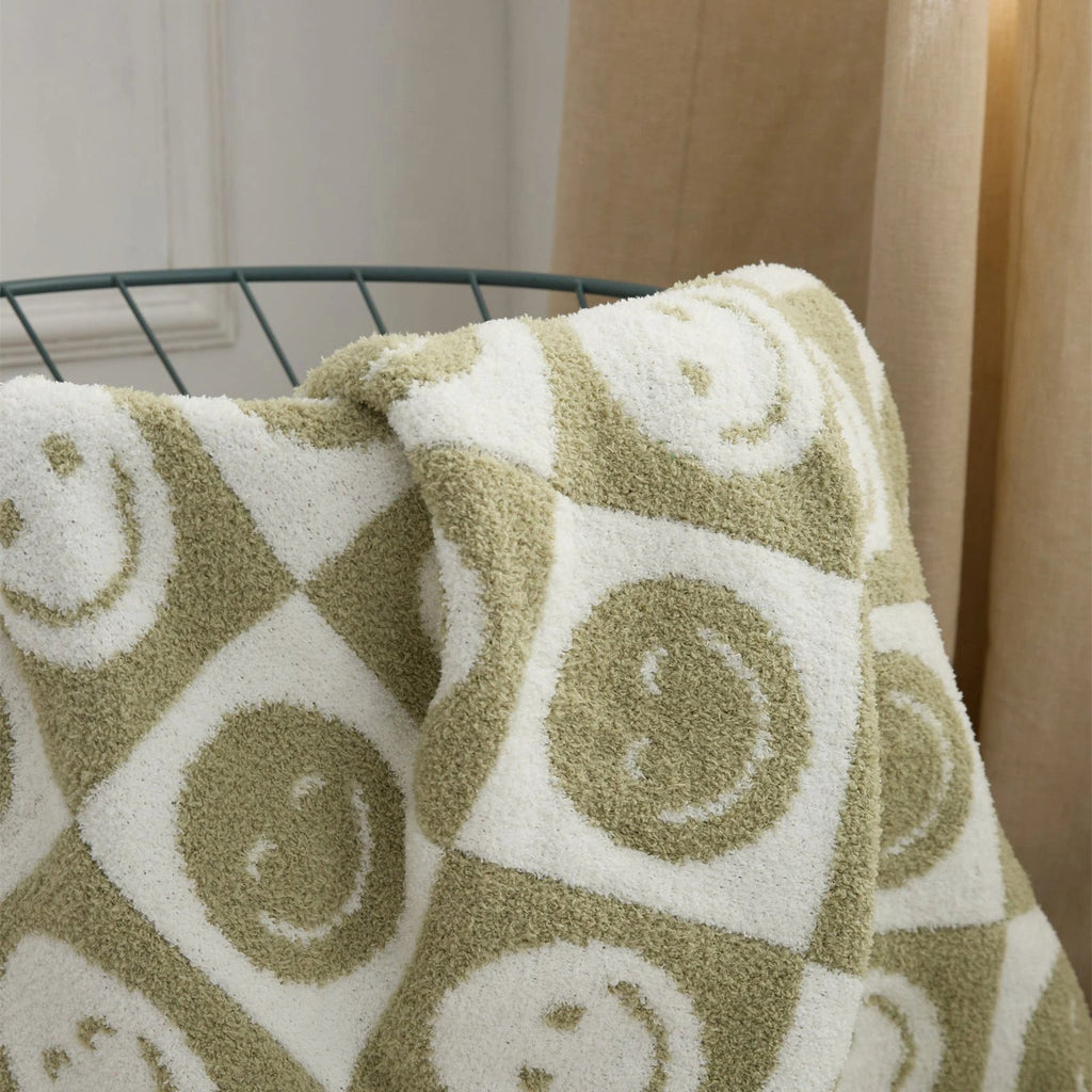 Smiley Checkered Blanket by Bowlift