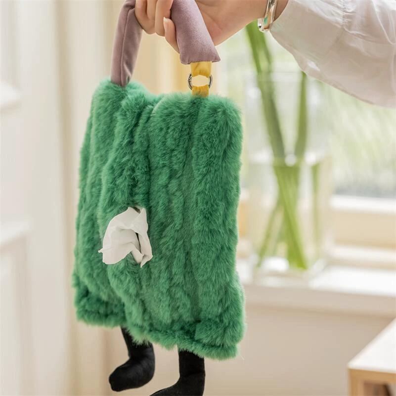 Furry Colourful Tissue Holder by Bowlift