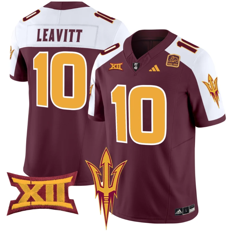 Sam Leavitt Jersey #10 Arizona State Sun Devils Vapor Limited College Football Maroon Alternate by My Store