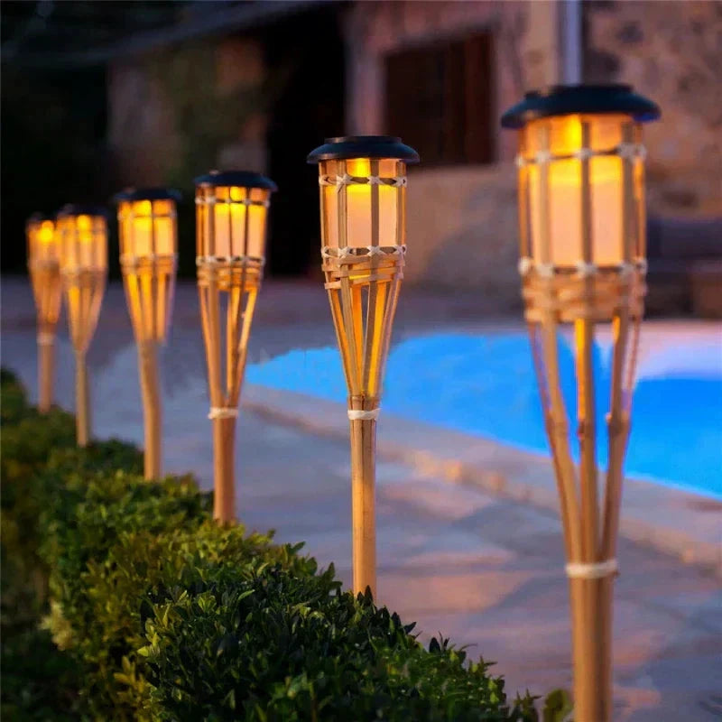 5-Piece Solar Torch Light Set – Flame Effect LED Garden Lights | Solar Powered & Weatherproof Outdoor Lighting by BowLift