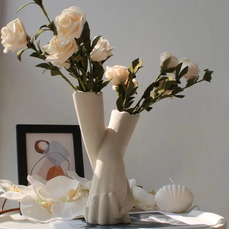 Lovers' Hands Ceramic Vase by Bowlift