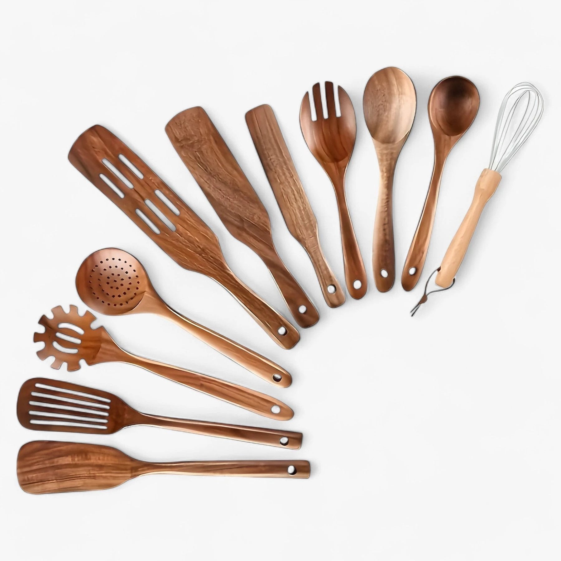 EcoWood Wooden Utensils Set with 11 Pieces Bowlift by Bowlift