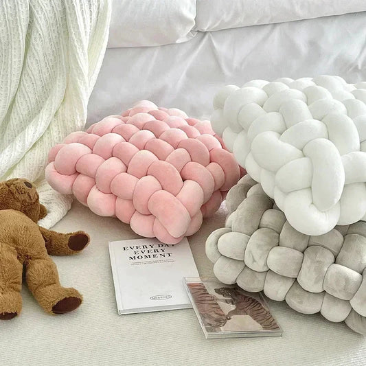 Chunky Woven Knot Cushion by Bowlift