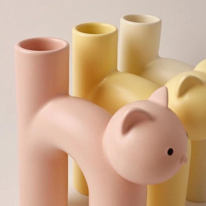 Ceramic Cat Vase by Bowlift
