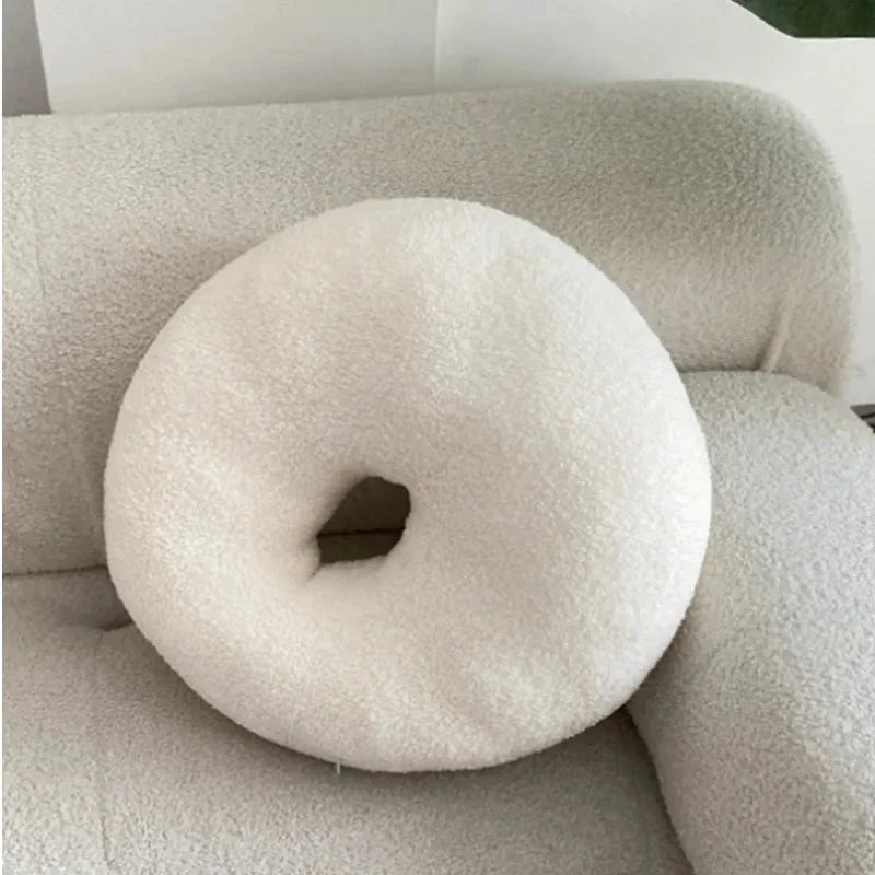 Nordic Bouclé Abstract Cushion – Minimalist Plush Pillow by Bowlift