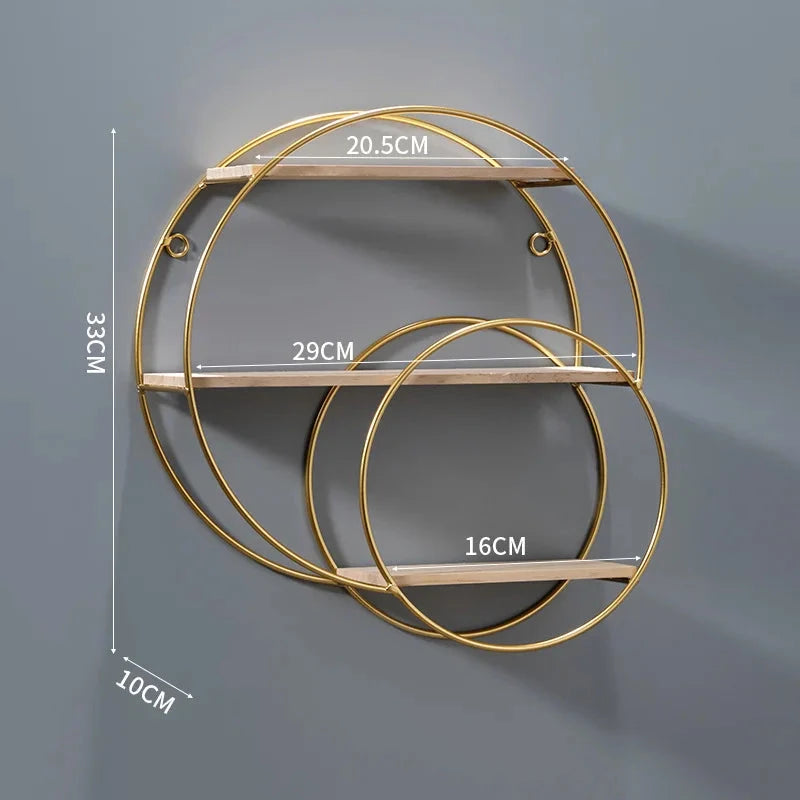 NordicWave Double Circle Wall Shelf – Scandinavian Floating Shelf for Home Décor & Storage by BowLift