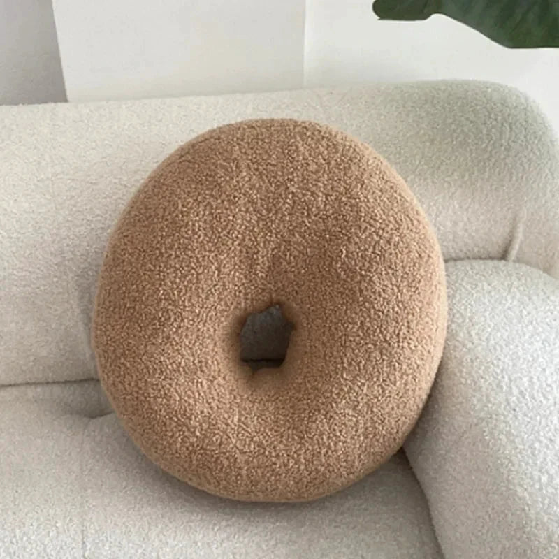 Nordic Bouclé Abstract Cushion – Minimalist Plush Pillow by Bowlift