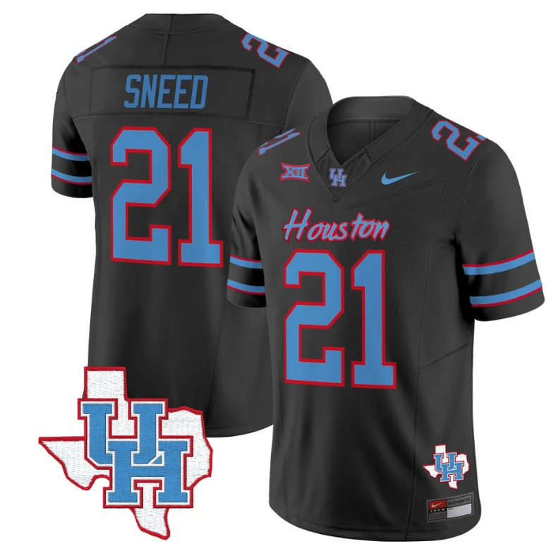Stacy Sneed Jersey #21 Houston Cougars Oilers Inspired Vapor College Football Limited Stitched Black by My Store