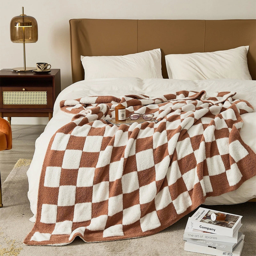 COLOURFUL CHECKERBOARD THROW by Bowlift