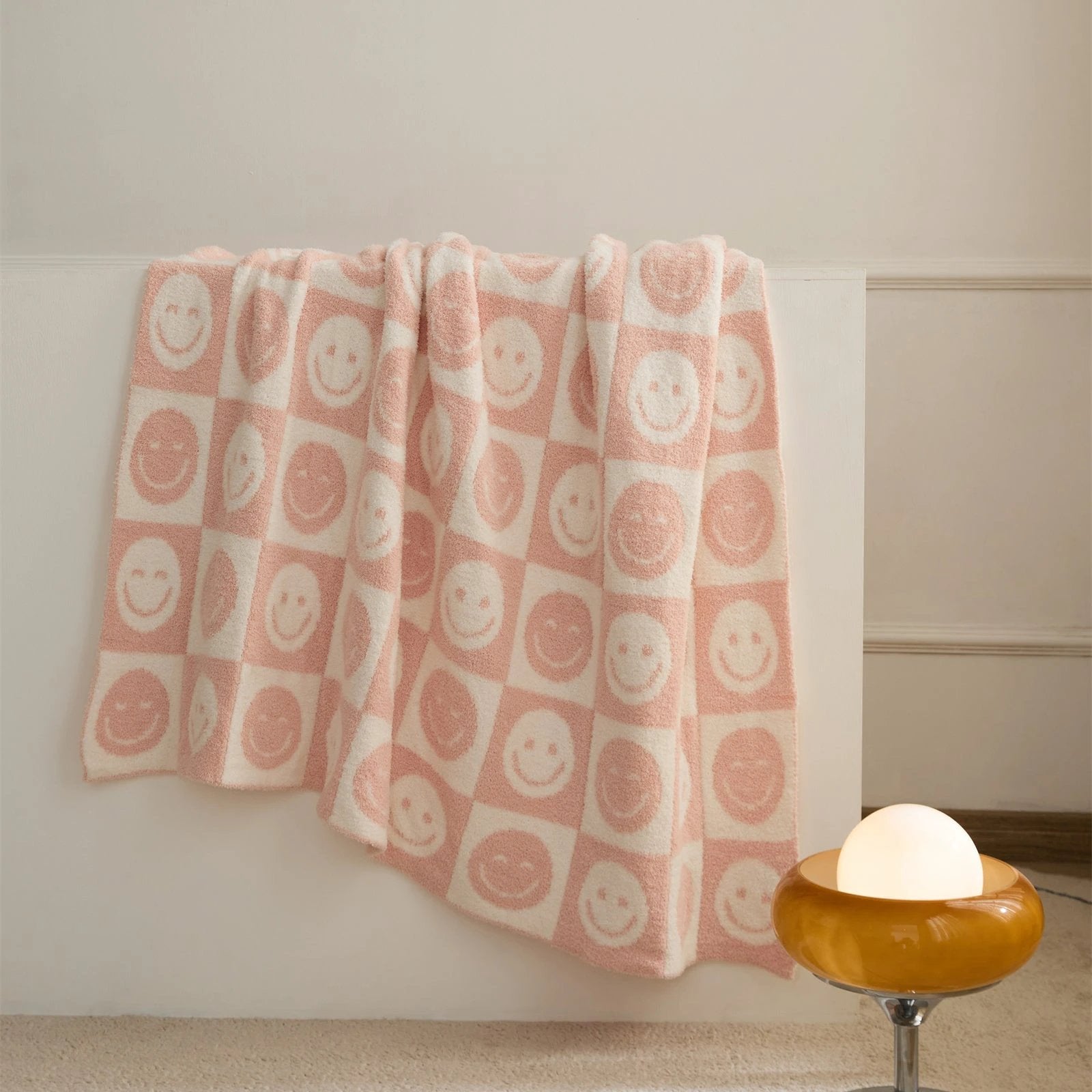 Smiley Checkered Blanket by Bowlift