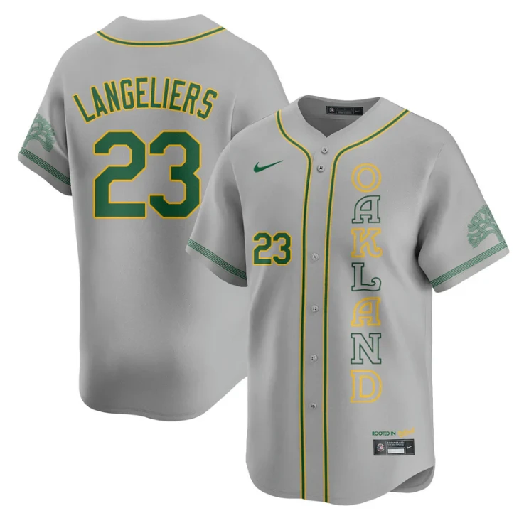 Shea Langeliers Jersey #23 Oakland Athletics City Connect Concept Stitched Gray by My Store