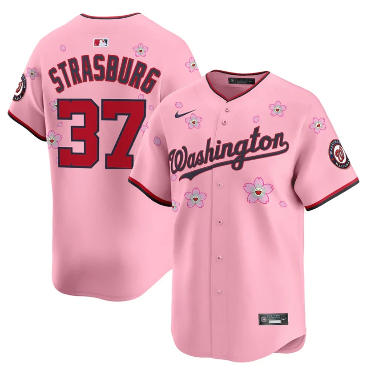 Stephen Strasburg Jersey #37 Washington Nationals Cherry Blossom Vapor Premier Limited Stitched by My Store