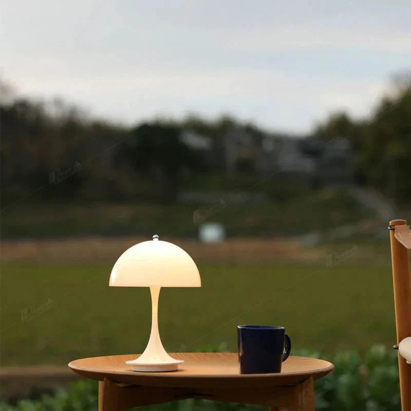 Mushroom 3-Colors-Dimmable Rechargeable LED-Table Lamps Bowlift by Bowlift