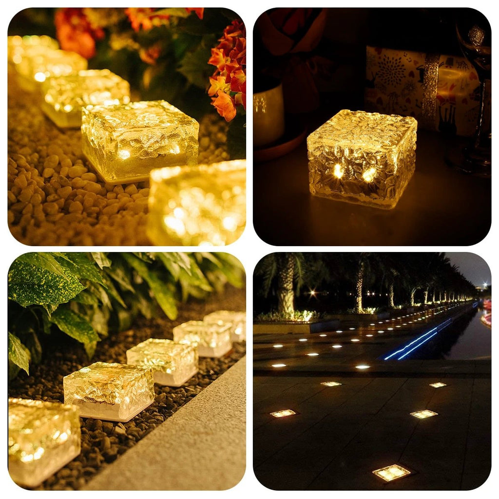 Waterproof solar-powered ice cube lamp for stylish garden and terrace atmosphere Bowlift by Bowlift