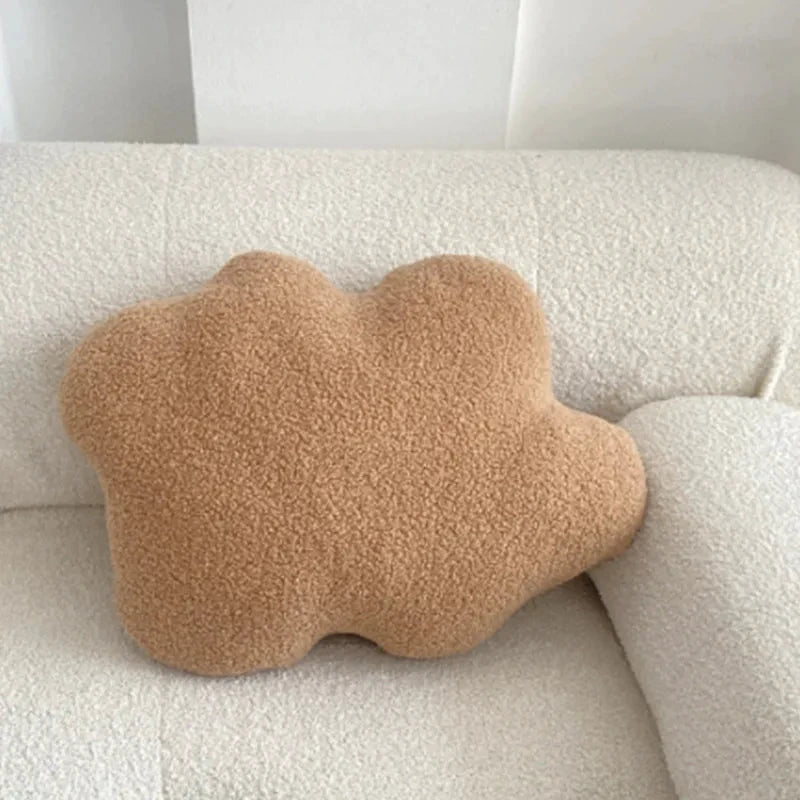 Nordic Bouclé Abstract Cushion – Minimalist Plush Pillow by Bowlift