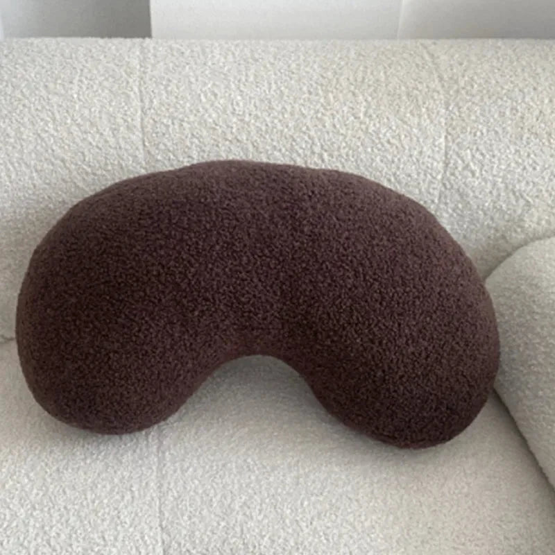 Nordic Bouclé Abstract Cushion – Minimalist Plush Pillow by Bowlift