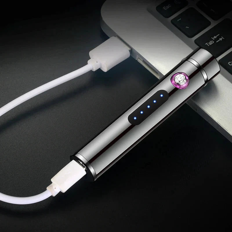 Voltrino Cylinder USB lighter | Double arc technology | Rechargeable & windproof | Noble metal casing for men by BowLift