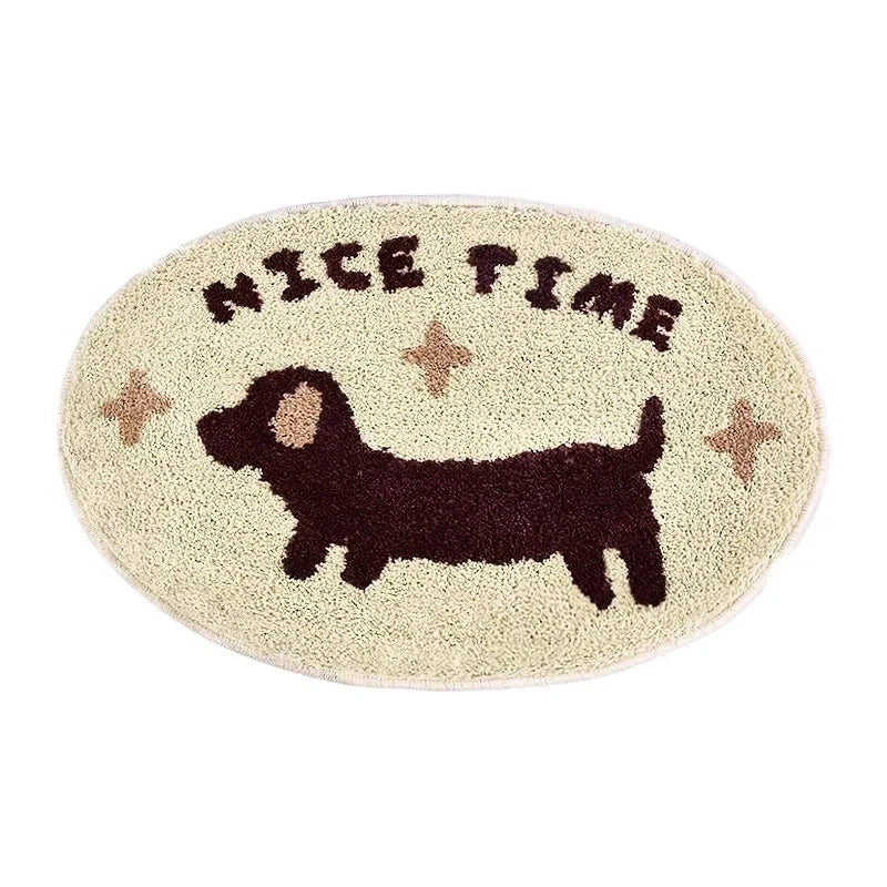 Tufted Dachshund Bathroom Mat by Bowlift