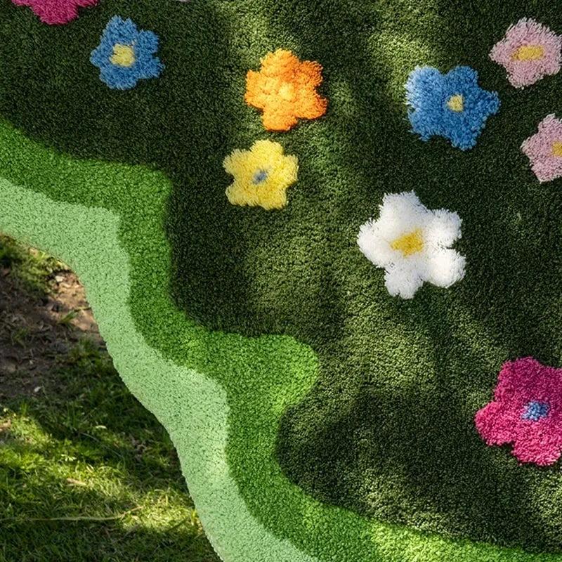 Moss and Floral Garden Rug by Bowlift