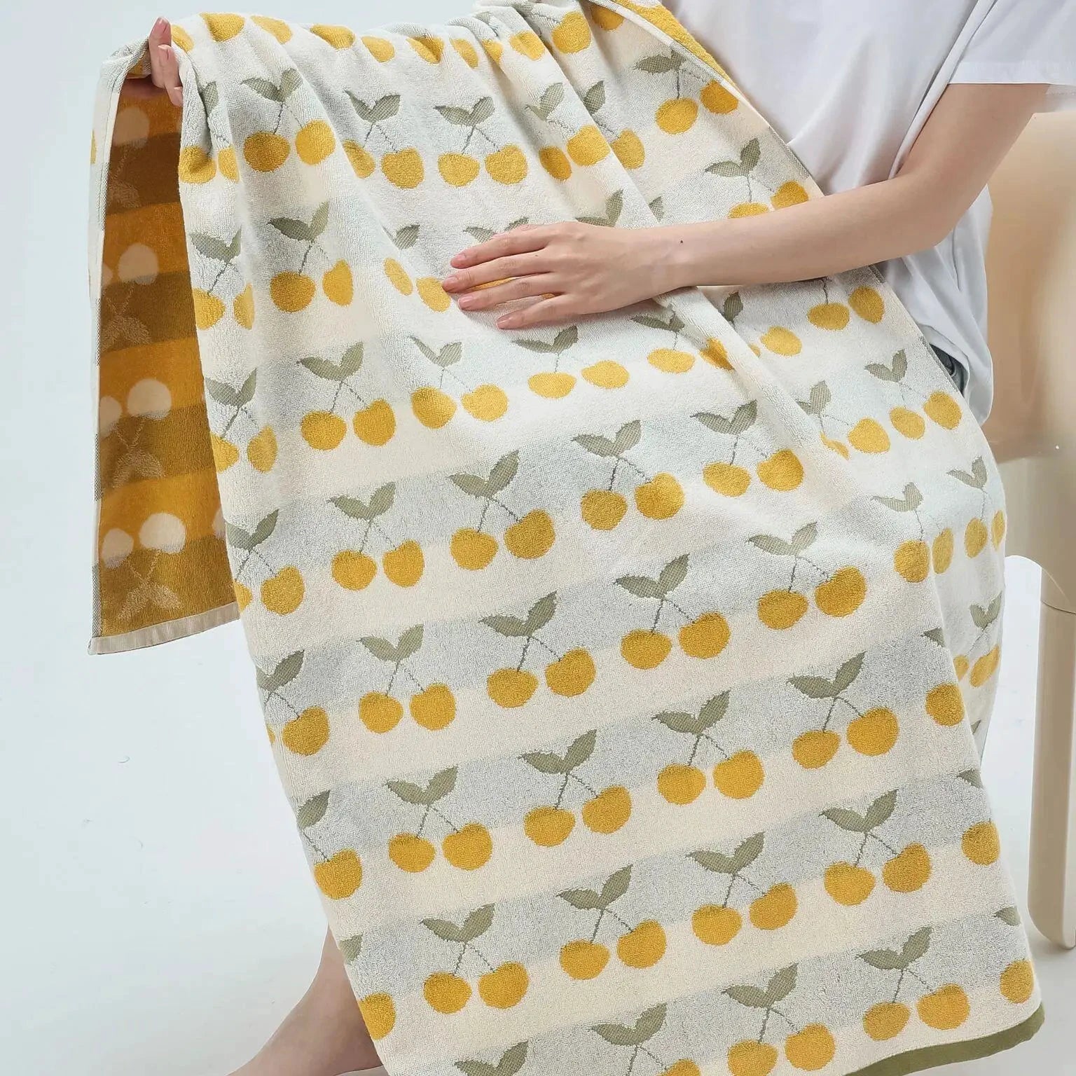 Cherry Cotton Towel by Bowlift