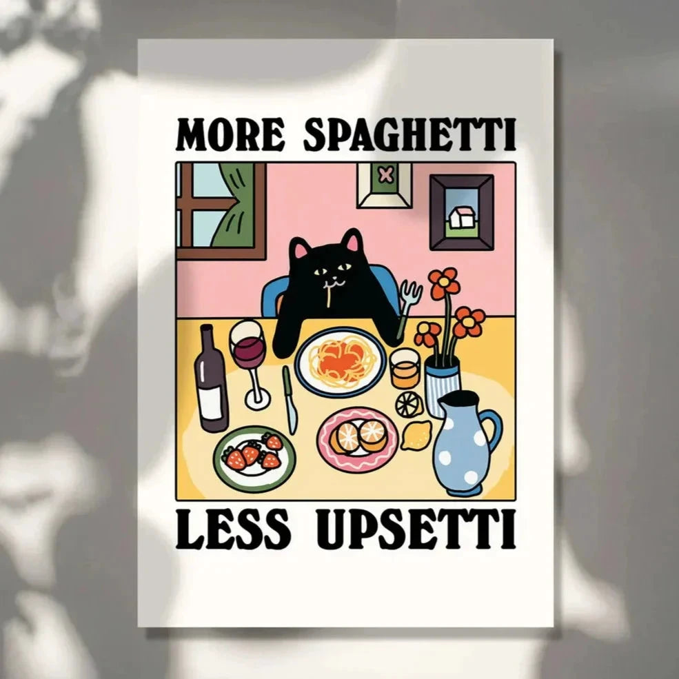 More Spaghetti Less Regretti Wall Art by Bowlift