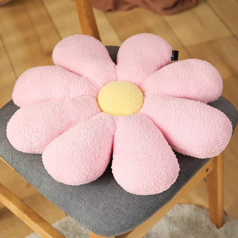 Boucle Plush Flower Cushion by Bowlift