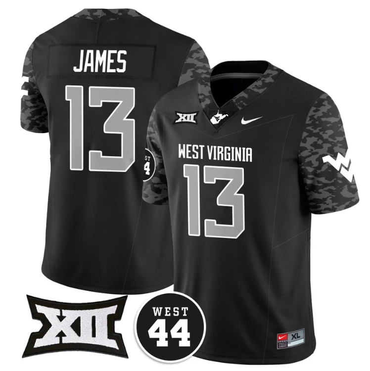 Sam James Jersey #13 West Virginia Mountaineers 2024 Vapor Limited Football Honor Jerry West Stitched Coal by My Store