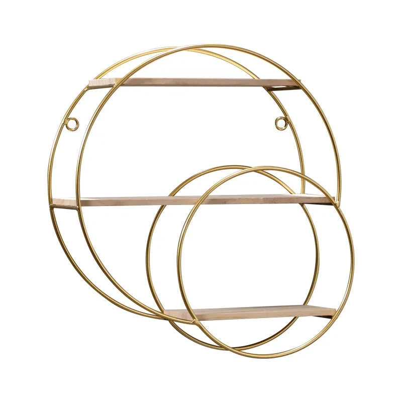 NordicWave Double Circle Wall Shelf – Scandinavian Floating Shelf for Home Décor & Storage by BowLift