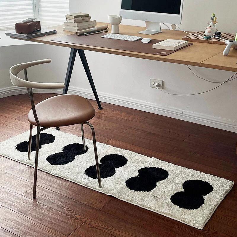 Black & White Abstract Narrow Rug by Bowlift